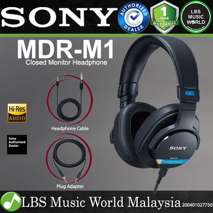 Sony MDR-M1 Closed Dynamic Monitor Wired Over Ear Headphone (MDRM1)