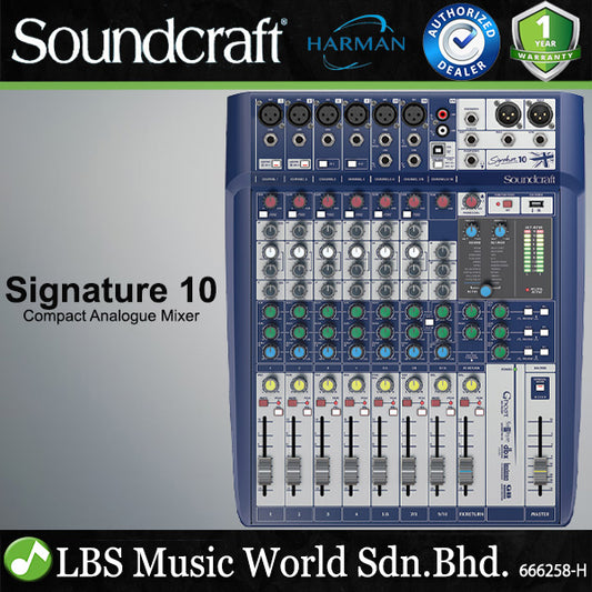 Soundcraft Signature 10 Professional Audio Mixer Compact Analogue Mixing with Effects