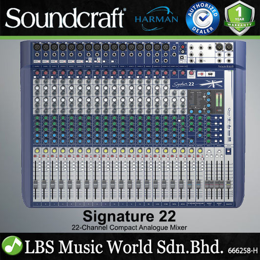 Soundcraft Signature 22 Channel Professional Audio Mixer Compact Analogue Mixing with Effect