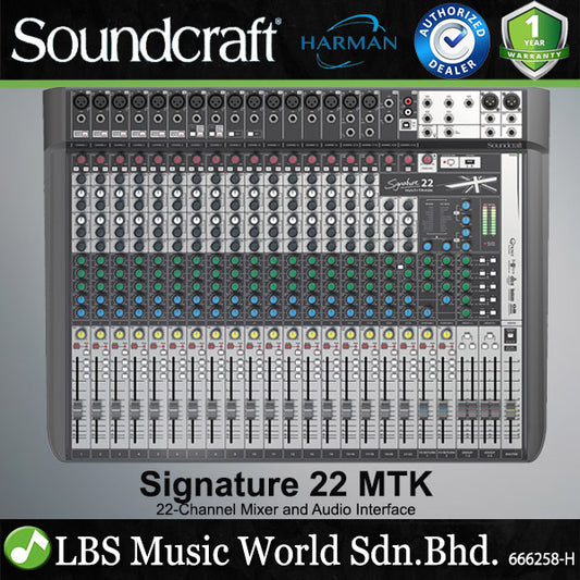 Soundcraft Signature 22 MTK 22 Channel Multi Track Mixer and Audio Interface with Effects