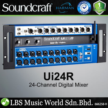 Soundcraft Ui24R 24 Channel Digital Mixer USB Audio Interface and Multi Track Recorder With Wireless Remote Control (Ui24 R)