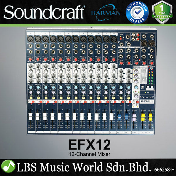 Soundcraft EFX12 12 Channel Audio Mixer with Built In Lexicon Effects (EFX 12)
