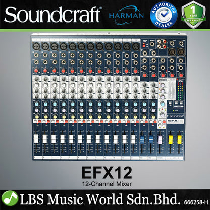 Soundcraft EFX12 12 Channel Audio Mixer with Built In Lexicon Effects (EFX 12)
