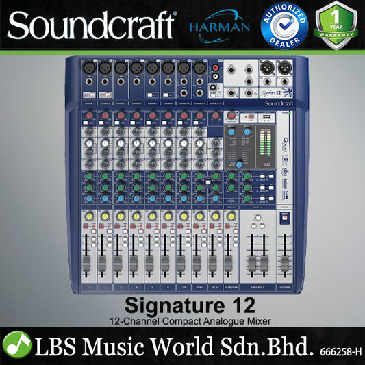 Soundcraft Signature 12 Channel Professional Audio Mixer Compact Analogue Mixing with Effect