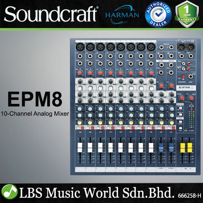 Soundcraft EPM8 10 Channel Analog Mixer with 8 Mic Preamps (EPM 8)