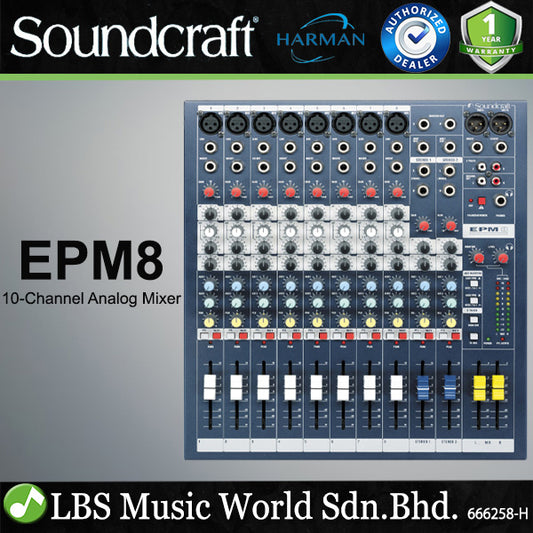 Soundcraft EPM8 10 Channel Analog Mixer with 8 Mic Preamps (EPM 8)