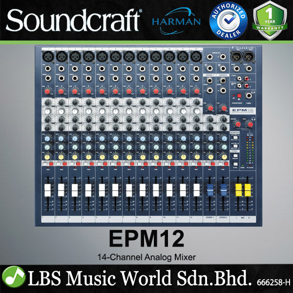 Soundcraft EPM12 14 Channel Analog Mixer with 12 Mono Inputs (EPM