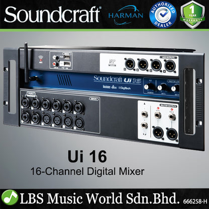 Soundcraft Ui16 16 Channel Digital Mixer With Wireless Remote Control and Wifi (Ui 16)