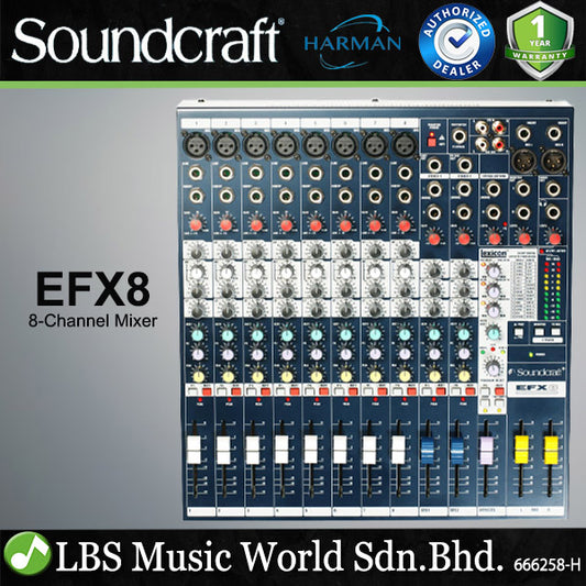 Soundcraft EFX8 8 Channel Audio Mixer With Built In Lexicon Effects (EFX 8)