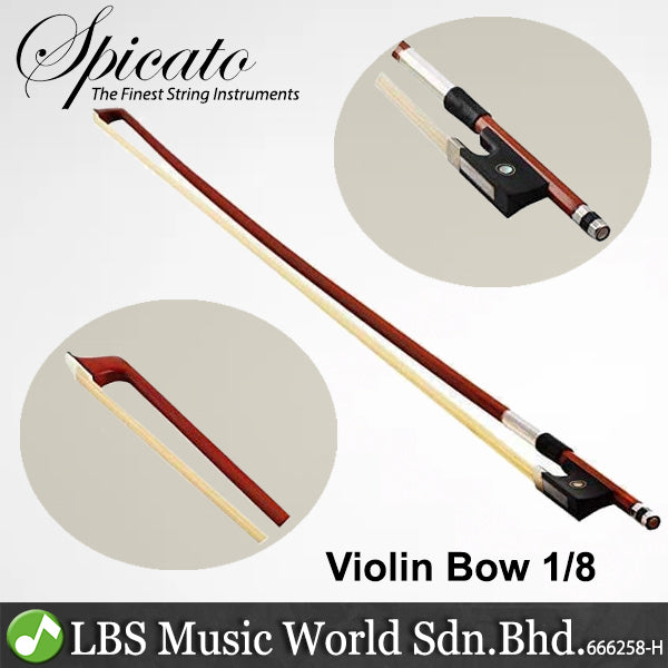 Spicato Italy Violin Bow Horsehair Brazilwood - (4/4 3/4 1/2 1/4 1/8)