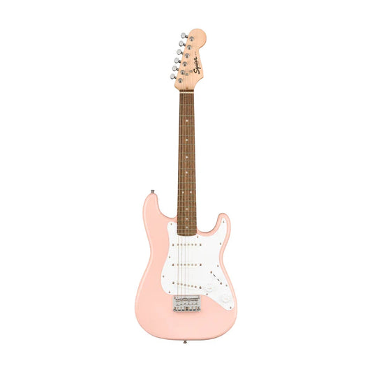 Squier Mini Stratocaster Electric Guitar with White Pickguard Laurel Fretboard - Shell Pink
