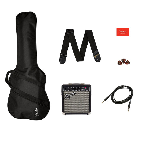 Squier Sonic Stratocaster Complete Pack with Gig Bag, 10G, Cable Strap and Picks - Bundle