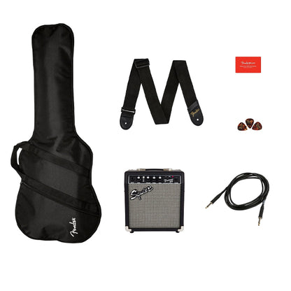 Squier Sonic Stratocaster Complete Pack with Gig Bag, 10G, Cable Strap and Picks - Bundle