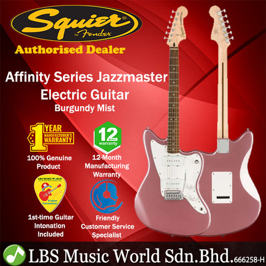 Squier Affinity Series Jazzmaster Electric Guitar with Indian Laurel Fingerboard - Burgundy Mist (Jazz Master)