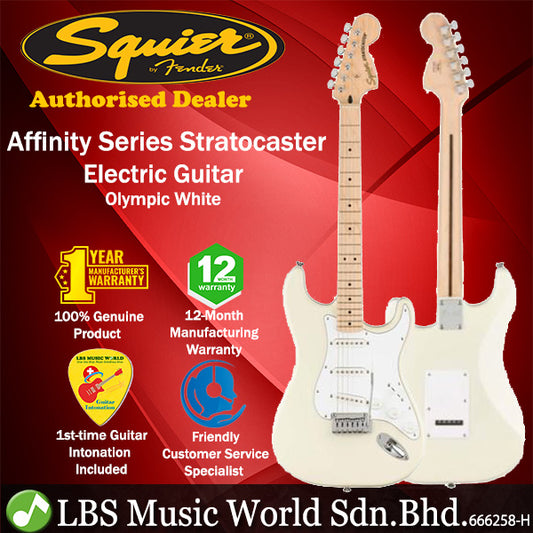 Squier Affinity Series Stratocaster Electric Guitar with Maple Fingerboard - Olympic White