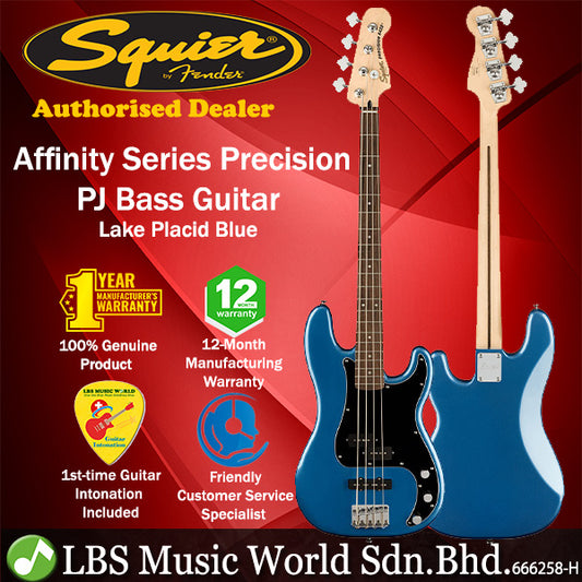 Squier Affinity Series Precision PJ 4 String Electric Bass Guitar with Laurel Fingerboard - Lake Placid Blue&nbsp;