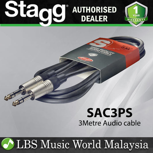Stagg SAC3PS 3 Metre DL S Series Deluxe Jack Male to Jack Male Audio Cable (SAC 3PS)