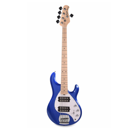 Sterling Ray5HH Stingray 5 String Maple Fingerboard Electric Bass Guitar - Cobra Blue (RAY5HH COB)