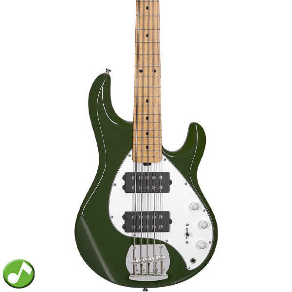 Sterling by Ernie Ball Music Man Stingray Ray5HH Electric Bass Guitar- Olive (RAY5HH-OLV)