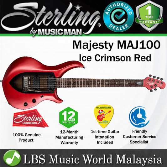 Sterling MAJ100 John Petrucci Majesty Electric Guitar Rosewood Fingerboard - Ice Crimson Red (MAJ 100)