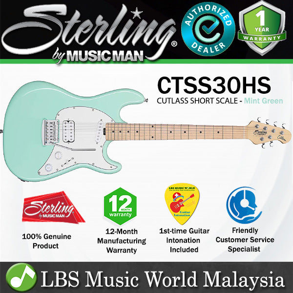 Sterling by Ernie Ball Music Man CTSS30HS Cutlass Short Scale Electric Guitar - Mint Green (CTSS30HS-MG)