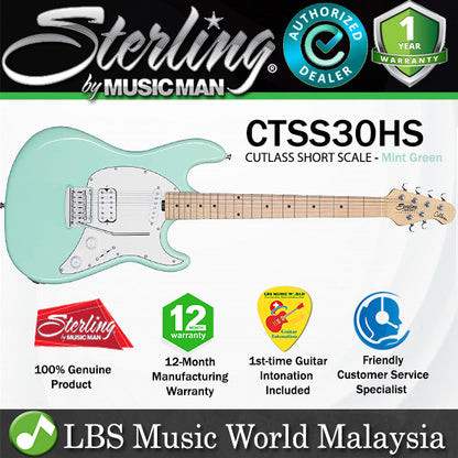 Sterling by Ernie Ball Music Man CTSS30HS Cutlass Short Scale Electric Guitar - Mint Green (CTSS30HS-MG)