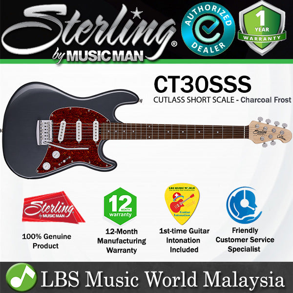 Sterling by Ernie Ball Music Man CT30SSS Cutlass Long Scale Electric Guitar - Charcoal Frost (CT30SSS-CFRR)