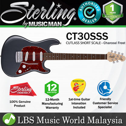 Sterling by Ernie Ball Music Man CT30SSS Cutlass Long Scale Electric Guitar - Charcoal Frost (CT30SSS-CFRR)