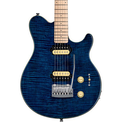 Sterling by Ernie Ball Music Man AX3FM Axis Flame Maple Electric Guitar - Neptune Blue (AX3FM-NBL)