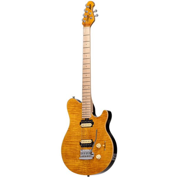Sterling by Ernie Ball Music Man AX3FM Axis Flame Maple Electric Guitar - Trans Gold (AX3FM-TGO)