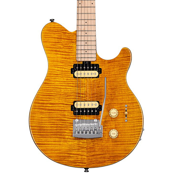 Sterling by Ernie Ball Music Man AX3FM Axis Flame Maple Electric Guitar - Trans Gold (AX3FM-TGO)