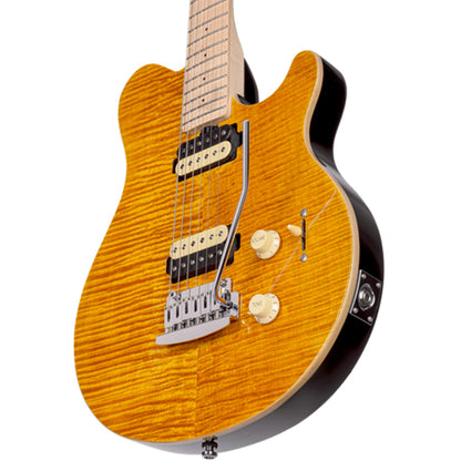 Sterling by Ernie Ball Music Man AX3FM Axis Flame Maple Electric Guitar - Trans Gold (AX3FM-TGO)