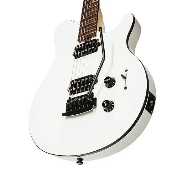 Sterling by Ernie Ball Music Man AX3S Axis Electric Guitar with Tremolo- White Edition (AX3S-WH)