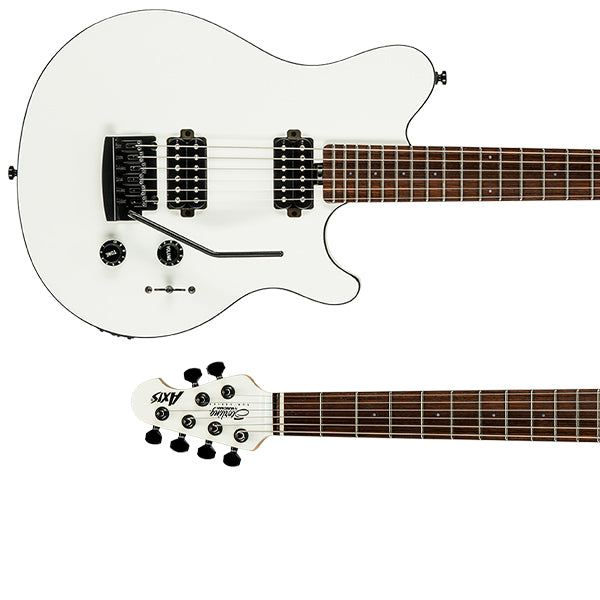 Sterling by Ernie Ball Music Man AX3S Axis Electric Guitar with Tremolo- White Edition (AX3S-WH)