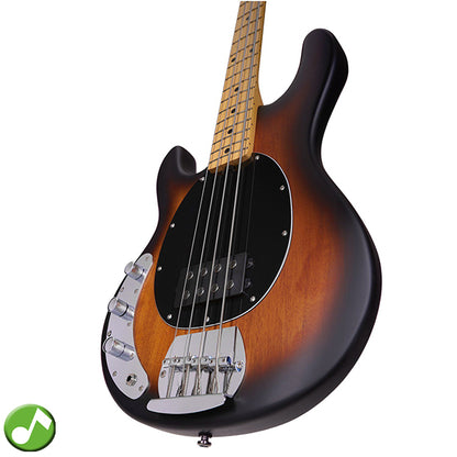 Sterling by Ernie Ball Music Man Ray4 Stingray Lefthanded Bass Guitar - Vintage Sunburst Satin (RAY4LH-VSBS)