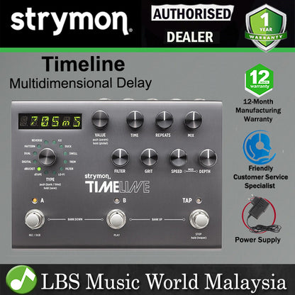 Strymon TimeLine Multidimensional Delay Guitar Multi Effects Pedal for Electric Guitar (Time Line)