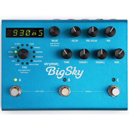 Strymon BigSky Reverb Multidimensional Reverberator Multi Effect Pedal for Electric Guitar (Big Sky)