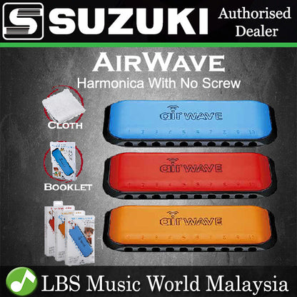 Suzuki AW1 Airwave Harmonica Package With Instruction Book Plastic Harmonica