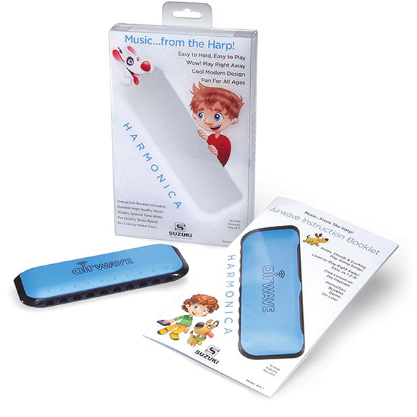 Suzuki AW1 Airwave Harmonica Package With Instruction Book Plastic Harmonica