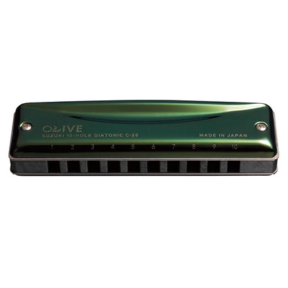 Suzuki Harmonica C-20 10 Hole Olive Diatonic Harmonicas (C20 C 20)
