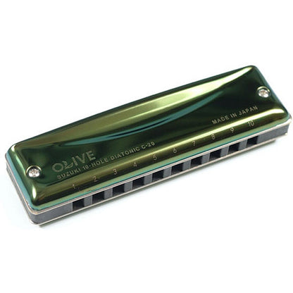 Suzuki Harmonica C-20 10 Hole Olive Diatonic Harmonicas (C20 C 20)
