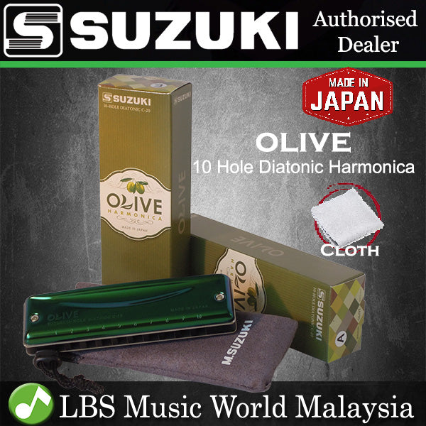 Suzuki Harmonica C-20 10 Hole Olive Diatonic Harmonicas (C20 C 20)