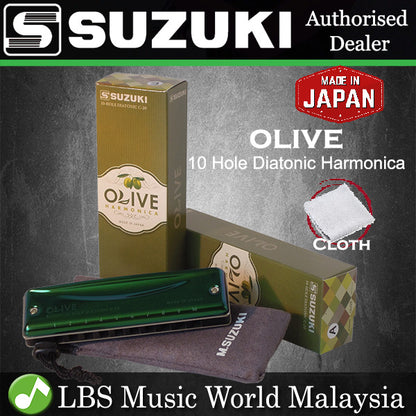 Suzuki Harmonica C-20 10 Hole Olive Diatonic Harmonicas (C20 C 20)