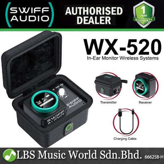 Swiff Audio WX-520 Stereo Mic In Ear Wireless Monitor Earphone System for Headphone and IEM (WX520)