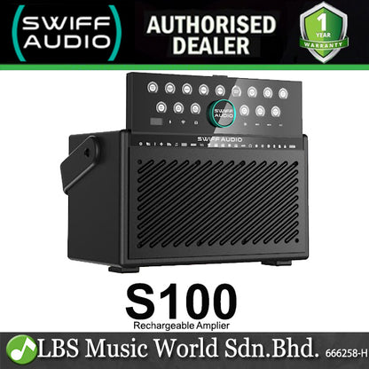 Swiff Audio S100 100 Watt Multifunctional Rechargeable Amplifier with 5.8G Wireless System, UHF Microphone, Drum Machine and Bluetooth