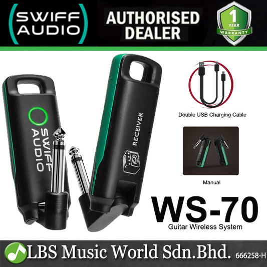 Swiff Audio WS-70 Rechargeable Mini UHF Digital Guitar Wireless System (WS70)