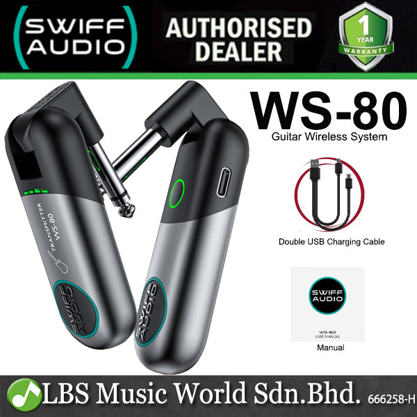 Swiff Audio WS-80 Rechargeable UHF Digital Guitar Wireless System (WS80)