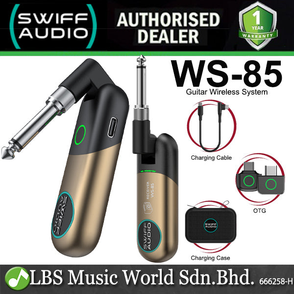 Swiff Audio WS-85  3 in 1 Wireless Guitar System with OTG, In Ear Monitor and Charging Case (WS85)