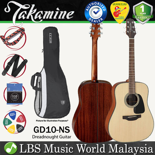 Takamine GD10-NS Dreadnought Body Spruce Top Acoustic Guitar with Bag - Natural Satin (GD10 NS)