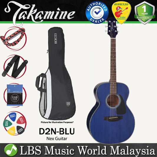 Takamine D2N-BLU Nex Body Spruce Top Acoustic Guitar with Bag - Blue (D2N BLU)